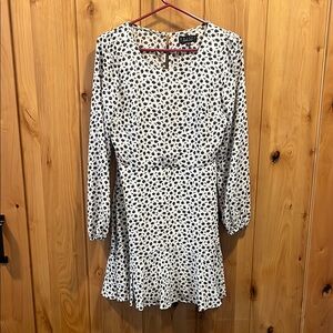 Trixxi Black and White Long Sleeve Fit and Flare Dress - Women’s Small